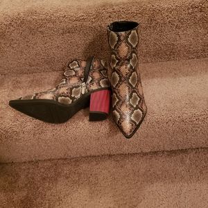 Snake print boots